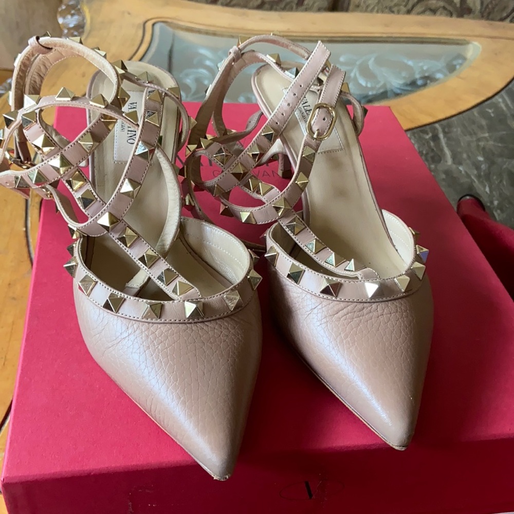 Valentino Rockstud kitten heel shoes